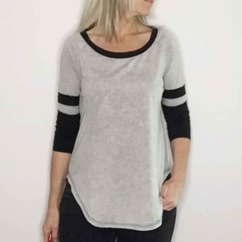 PAPER CRANE | ringer baseball tee with striped 3/4